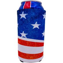 Load image into Gallery viewer, Vintage American Flag 24 oz. Can Koozie with Stars and Stripes

