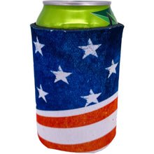 Load image into Gallery viewer, Vintage American Flag Can Koozie with Stars and Stripes
