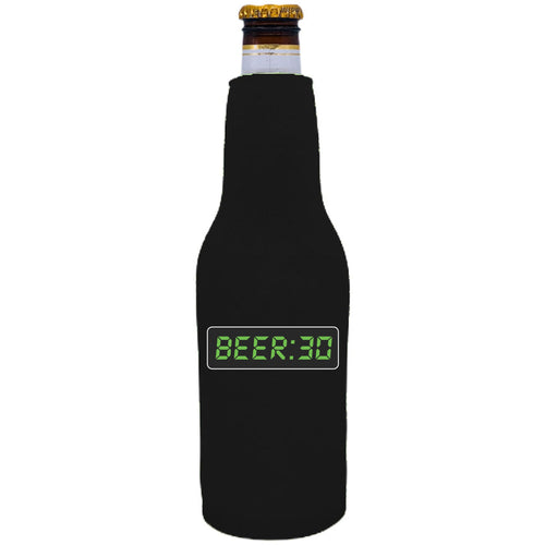black beer bottle koozie with beer 30 funny design
