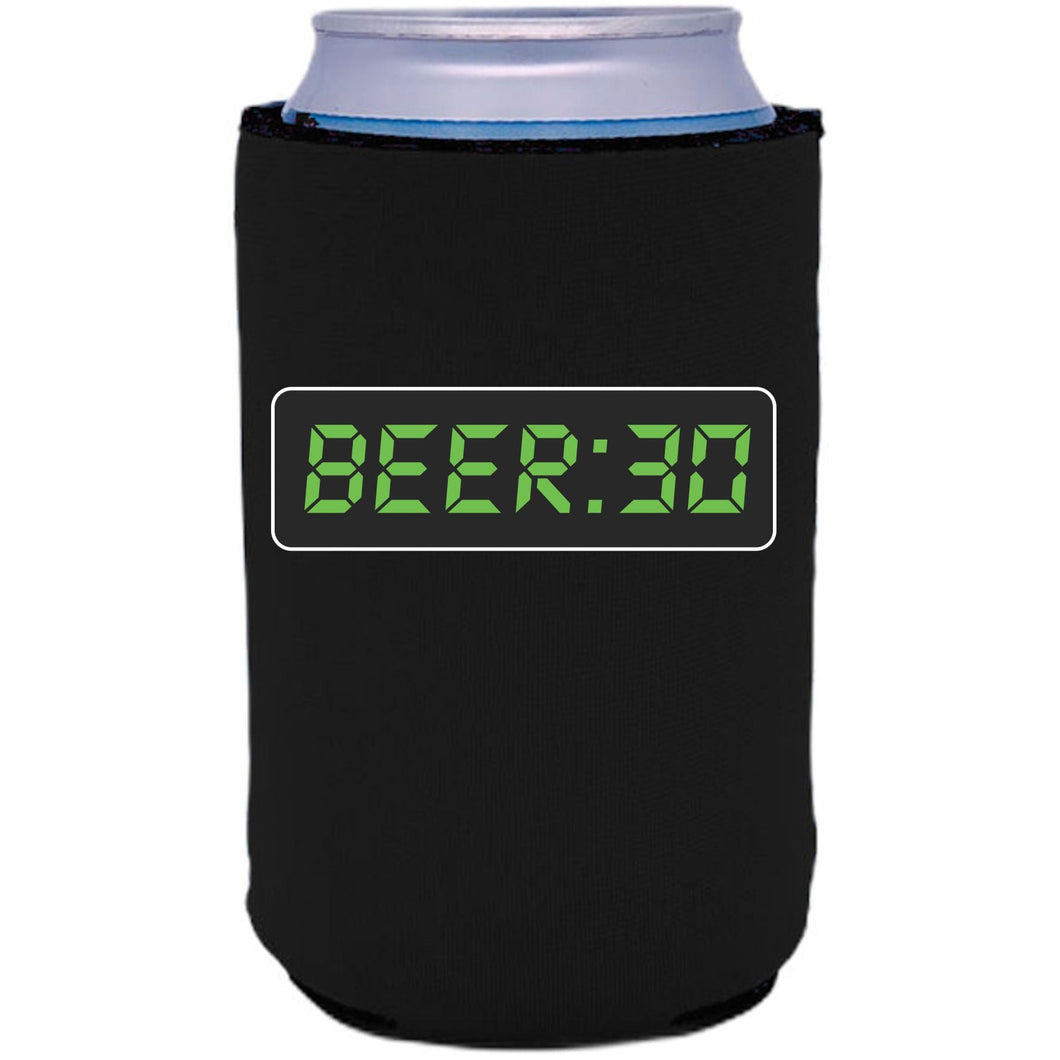 black can koozie with beer thirty funny design
