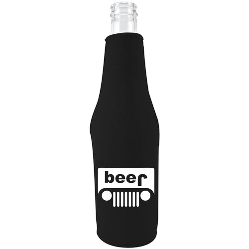 bottle koozie with jeep beer funny design
