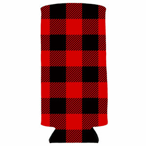 Buffalo Check Pattern Printed Slim Can Coolie