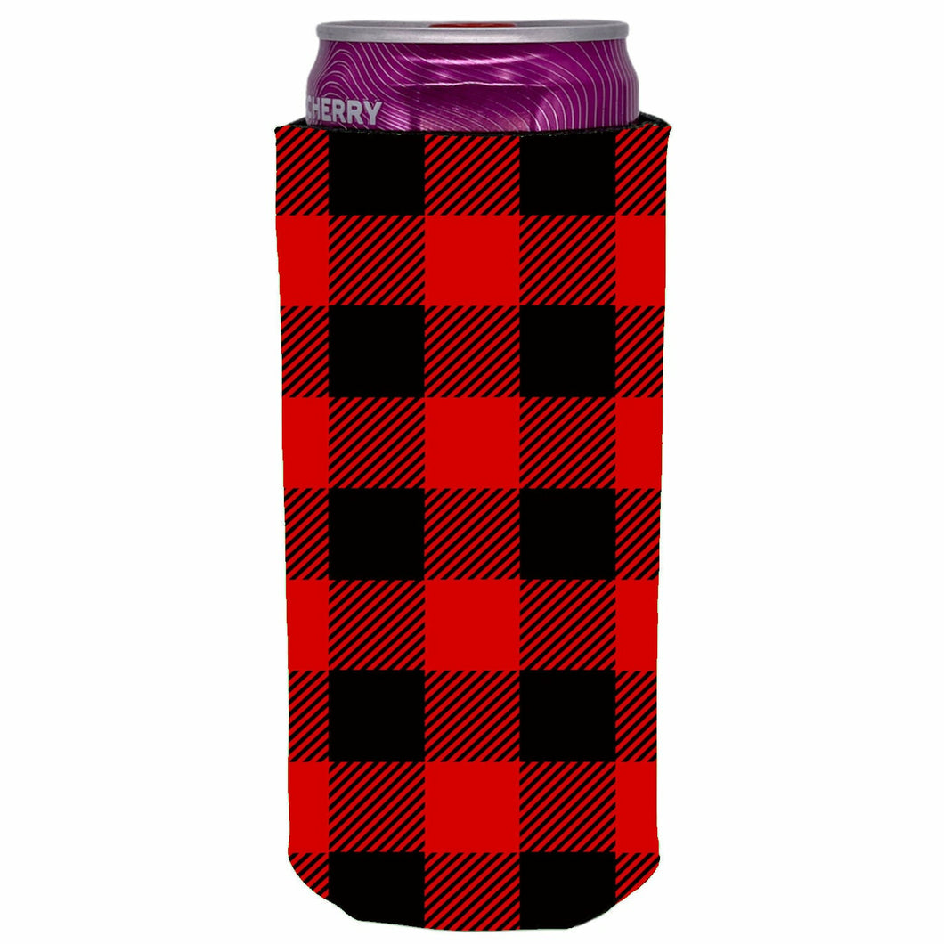 Buffalo Check Pattern Printed Slim Can Coolie