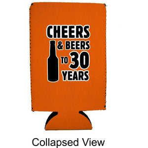 Cheers & Beers to 30 Years 16 oz Can Coolie