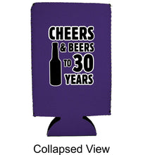Load image into Gallery viewer, Cheers &amp; Beers to 30 Years 16 oz Can Coolie
