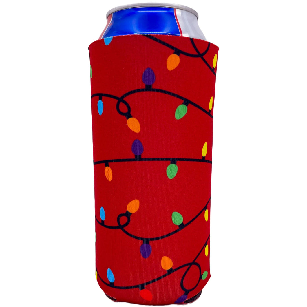 Christmas Lights Pattern 24oz Can Coolie