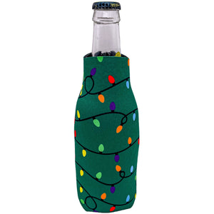 Christmas Lights Pattern Zipper Bottle Coolie