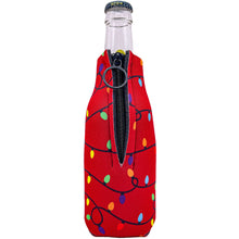 Load image into Gallery viewer, Christmas Lights Pattern Zipper Bottle Coolie
