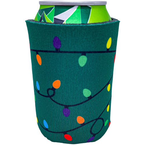 can koozie with christmas lights pattern design print