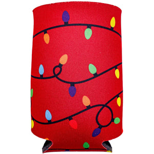 Christmas Lights Pattern Can Coolie