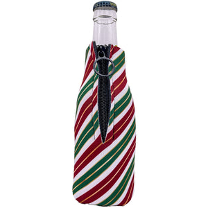 Christmas Stripes Pattern Zipper Bottle Coolie