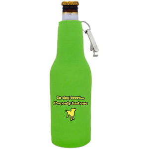 Dog Beers Bottle Coolie w/Opener Attached