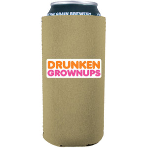 sandstone 16oz can coozie with drunken grownups funny design