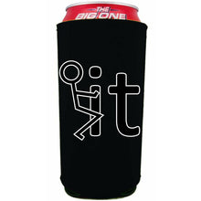 Load image into Gallery viewer, black 24oz can koozie with fuck it funny design
