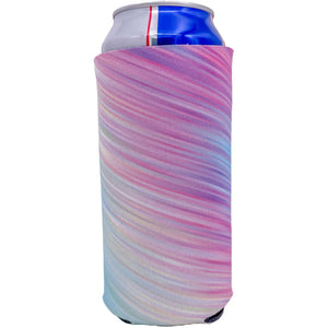 Colorful 24oz Koozie with a Pattern of Slanting Pastel Colors