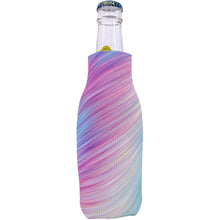 Load image into Gallery viewer, Colorful Bottle Koozie with a Pattern of Slanting Pastel Colors

