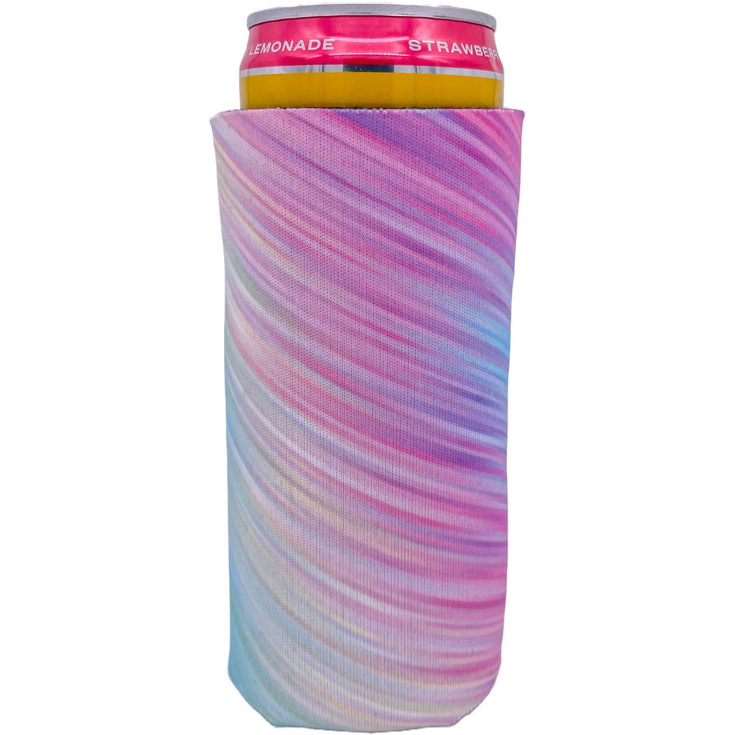 Colorful Slim Koozie with a Pattern of Slanting Pastel Colors