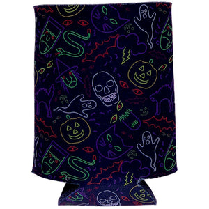 Halloween Neon Pattern Can Coolie
