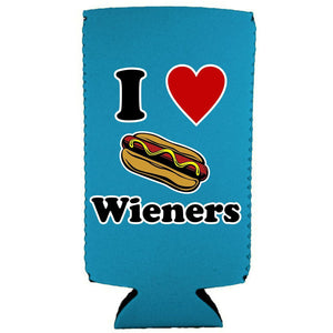 I Love Wieners Slim 12 oz Can Coolie