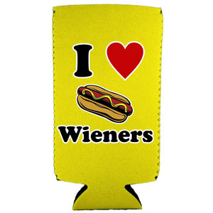 I Love Wieners Slim 12 oz Can Coolie