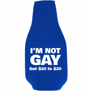 I'm Not Gay Beer Bottle Coolie w/Opener Attached