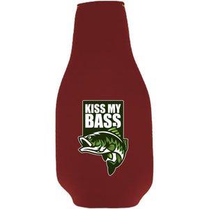 Kiss My Bass Beer Bottle Coolie