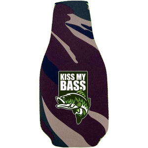 Kiss My Bass Beer Bottle Coolie