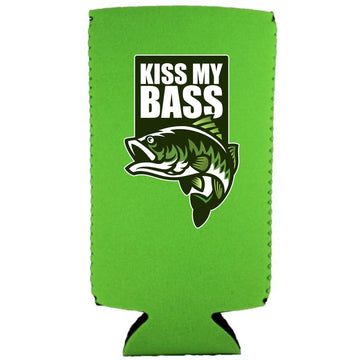 Kiss My Bass Slim Can Coolie (Neon Green)