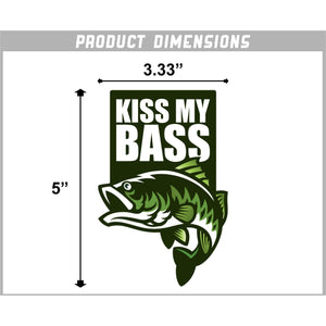 Kiss My Bass Vinyl Sticker 5 Inch, Indoor/Outdoor
