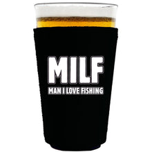 Load image into Gallery viewer, MILF, Man I Love Fishing Pint Glass Coolie
