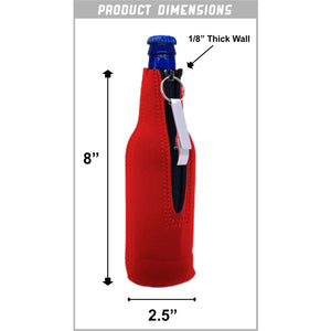 Beer Pressure Zipper Beer Bottle Coolie With Opener