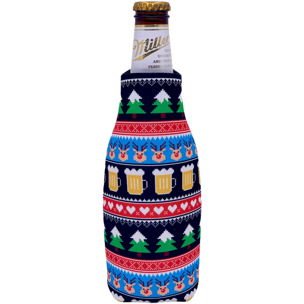 Reindeer Christmas Beer Bottle Cozy – Coolie Junction