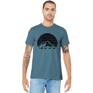 Retro Mountains Distressed T Shirt