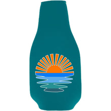 Load image into Gallery viewer, Retro Sunset Beer Bottle Coolie with Opener Attached
