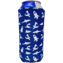 Load image into Gallery viewer, 24 ounce can koozie with shark pattern design print
