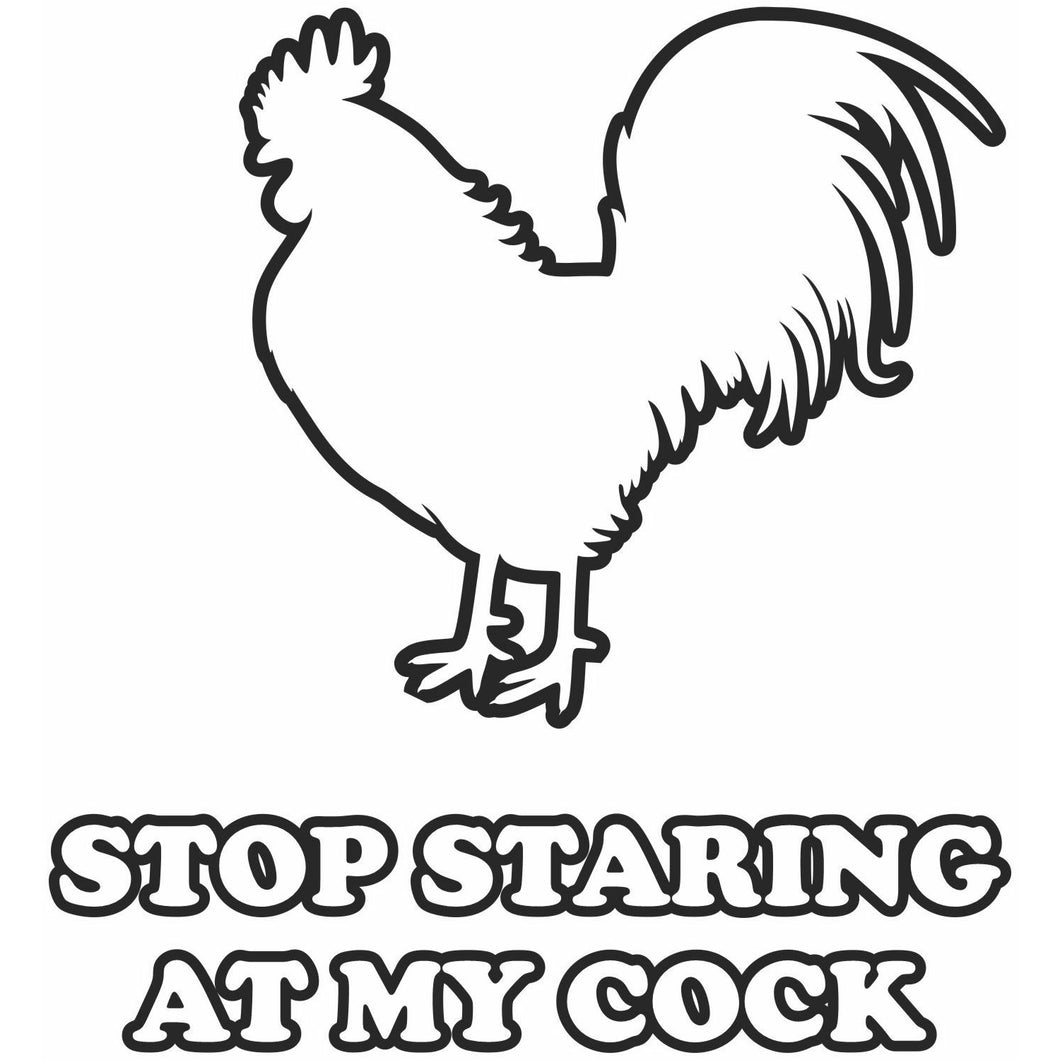 Stop Staring At My Cock sticker design 