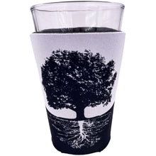 Load image into Gallery viewer, tree of life pattern koozie with black and white tree design 
