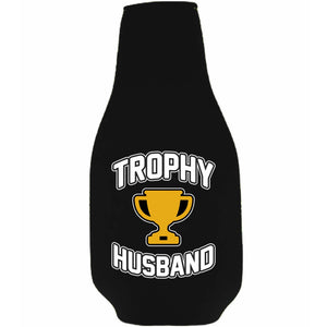 Trophy Husband Beer Bottle Coolie with Opener Attached