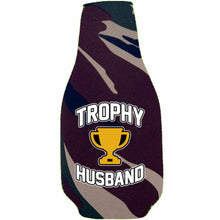 Load image into Gallery viewer, Trophy Husband Beer Bottle Coolie with Opener Attached
