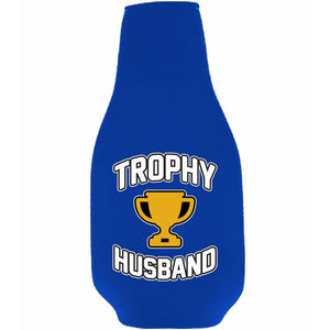 Trophy Husband Beer Bottle Coolie with Opener Attached