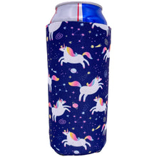 Load image into Gallery viewer, Unicorn in Space 24 oz Koozie with planets and stars

