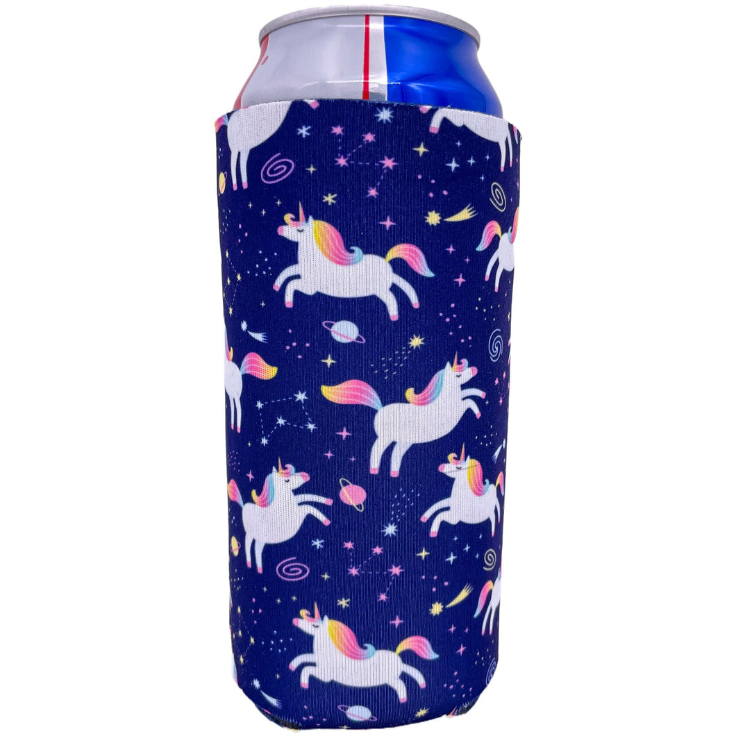 Unicorn in Space 24 oz Koozie with planets and stars